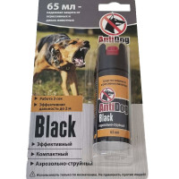 Перцовый (газовый) баллончик «AntiDog Black» 65 мл, аэрозольно-струйный Перцовый (газовый) баллончик «AntiDog Black» 65 мл, аэрозольно-струйный