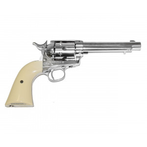 Пневматический револьвер Umarex Colt SAA 45 PELLET nickel, кал. 4,5мм